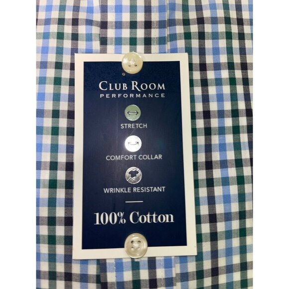 NWT Club Room Performance Men’s Comfort Cotton Long Sleeve Shirt Neck 18 Sleeve - Picture 3 of 4